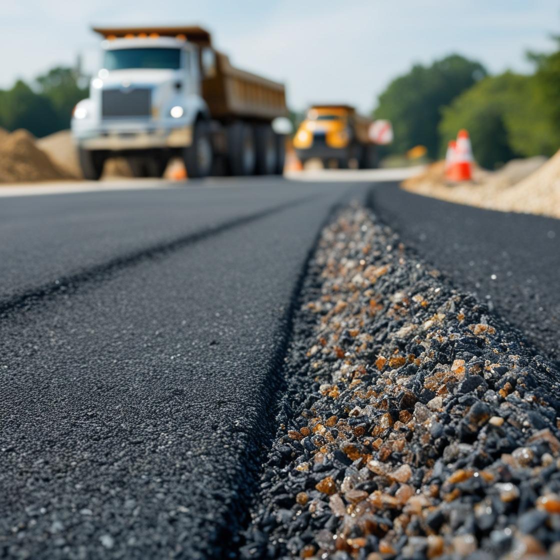 construction of Rural and Urban Road Development show construction trucks in the background (2)
